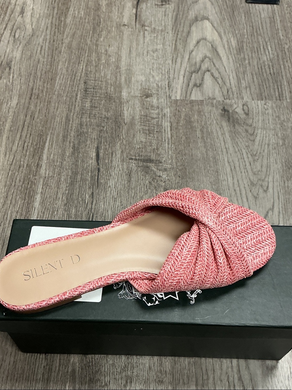 Anthropologie Knit Twist Slip-On Mule in Pink